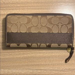 Brown monogram Coach wallet